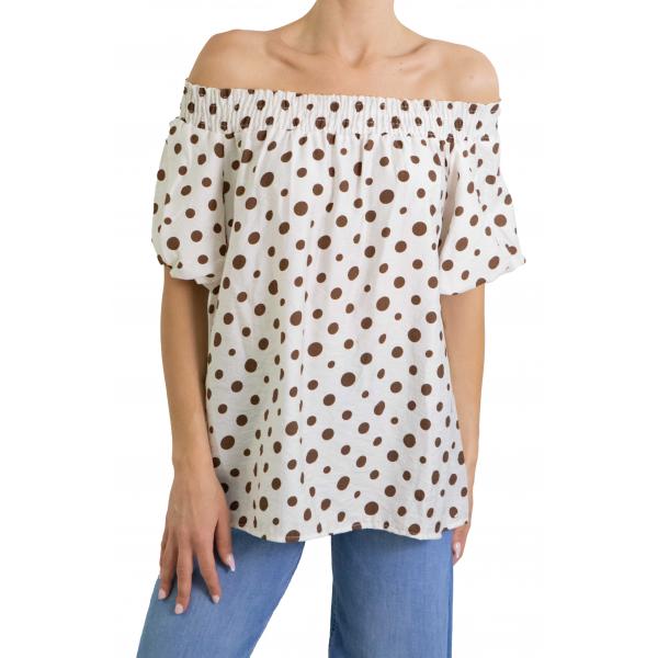 Maglia con elastico con pois
